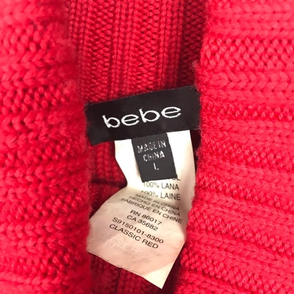 bebe Red Turtleneck Sweater - Picture 4 of 4